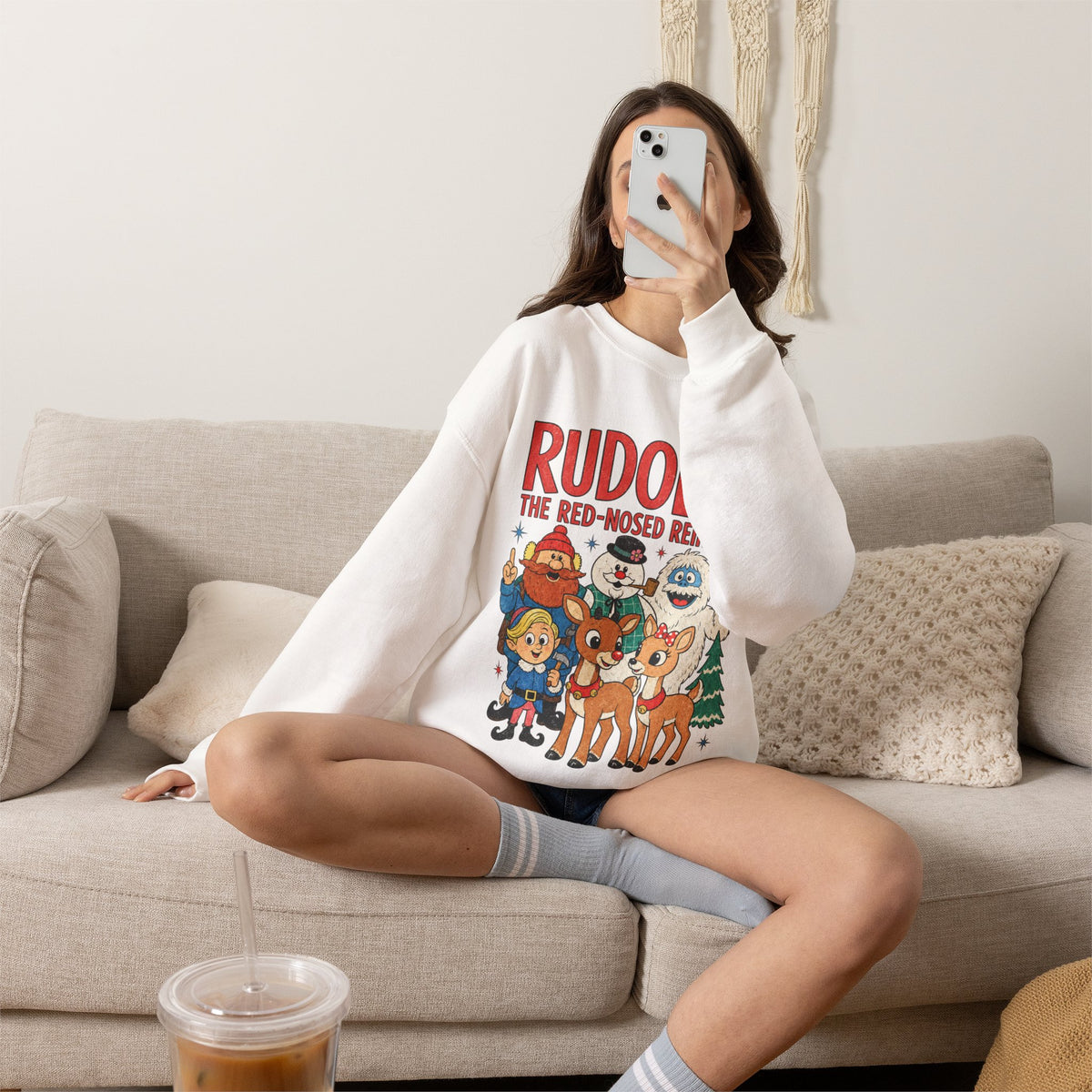 Rudolph The Red-Nosed Reindeer Vintage Crewneck Sweatshirt
