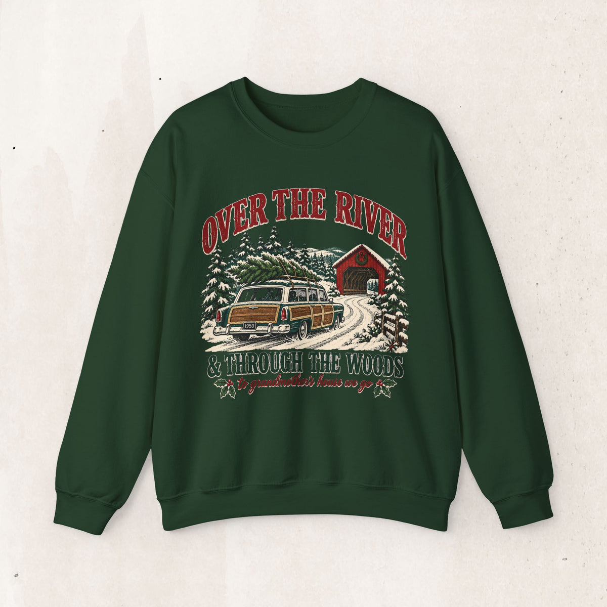 Over the River and Through the Woods Christmas Sweatshirt, Christmas Cabin Crewneck