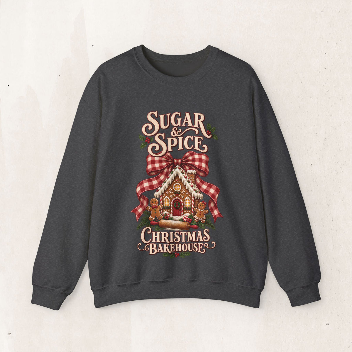 Sugar & Spice Christmas Sweatshirt — Gingerbread House Holiday Crewneck