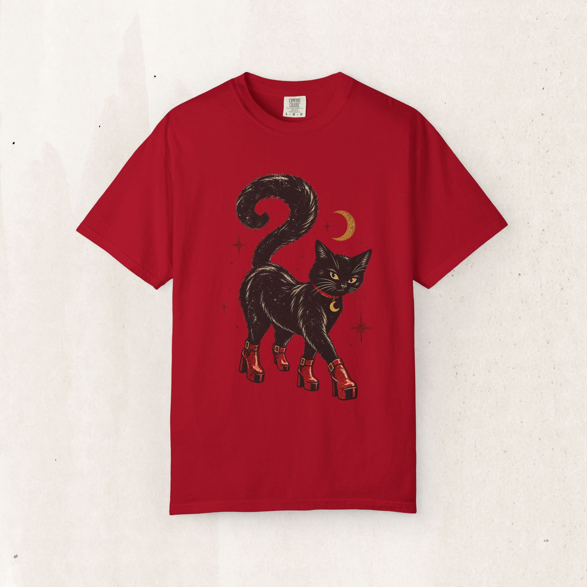 Witchy Cat in Red Boots - Graphic Tee