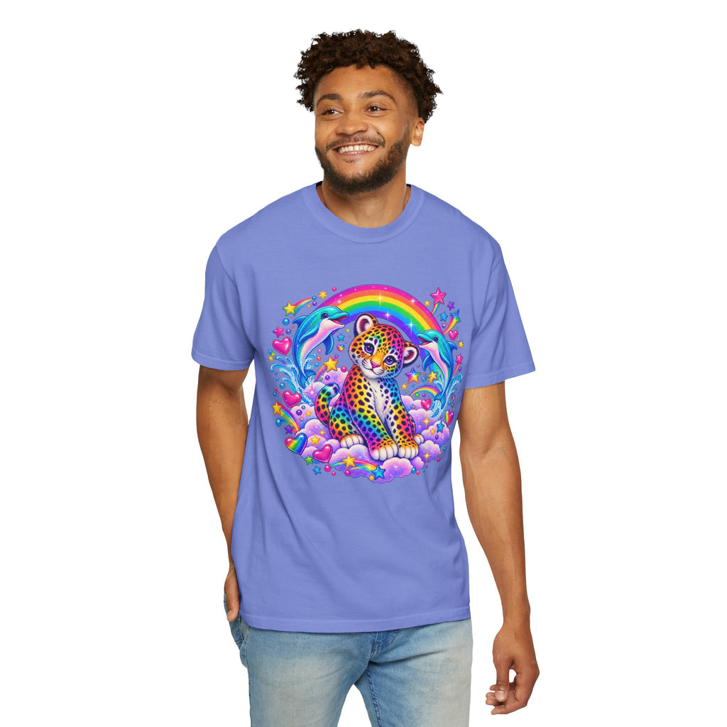 Lisa Frank Inspired Leopard Rainbow Tee