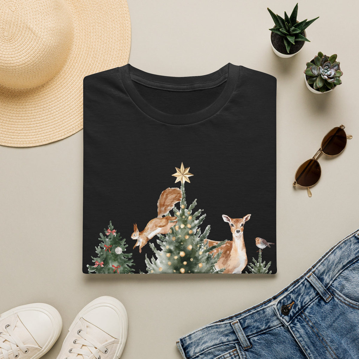 Woodland Deer Christmas Tee
