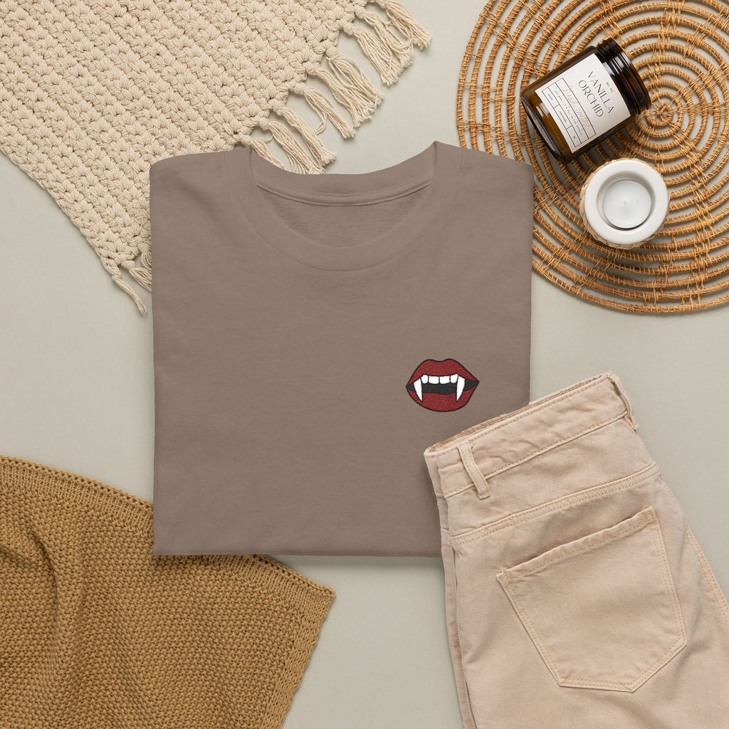 Embroidered Vampire Fangs Tee