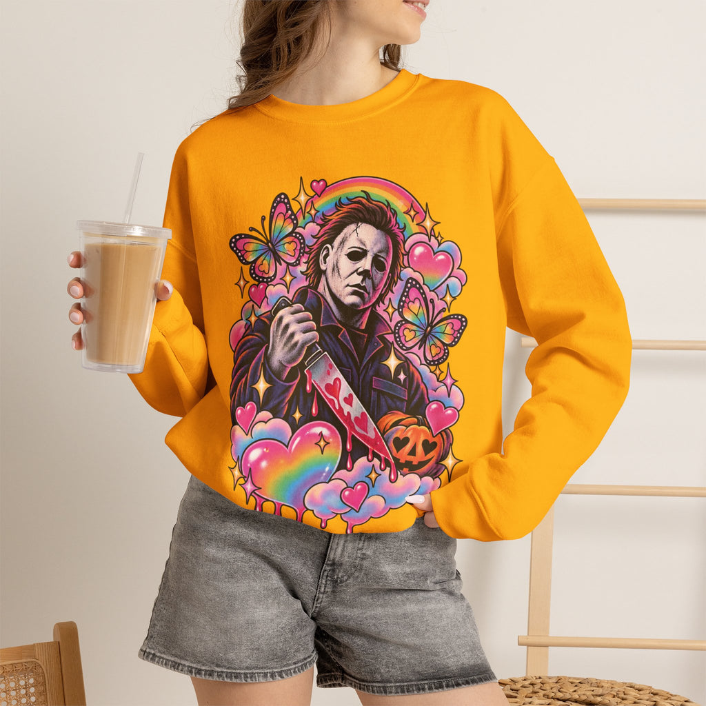 Colorful Michael Myers Horror Heart Crewneck