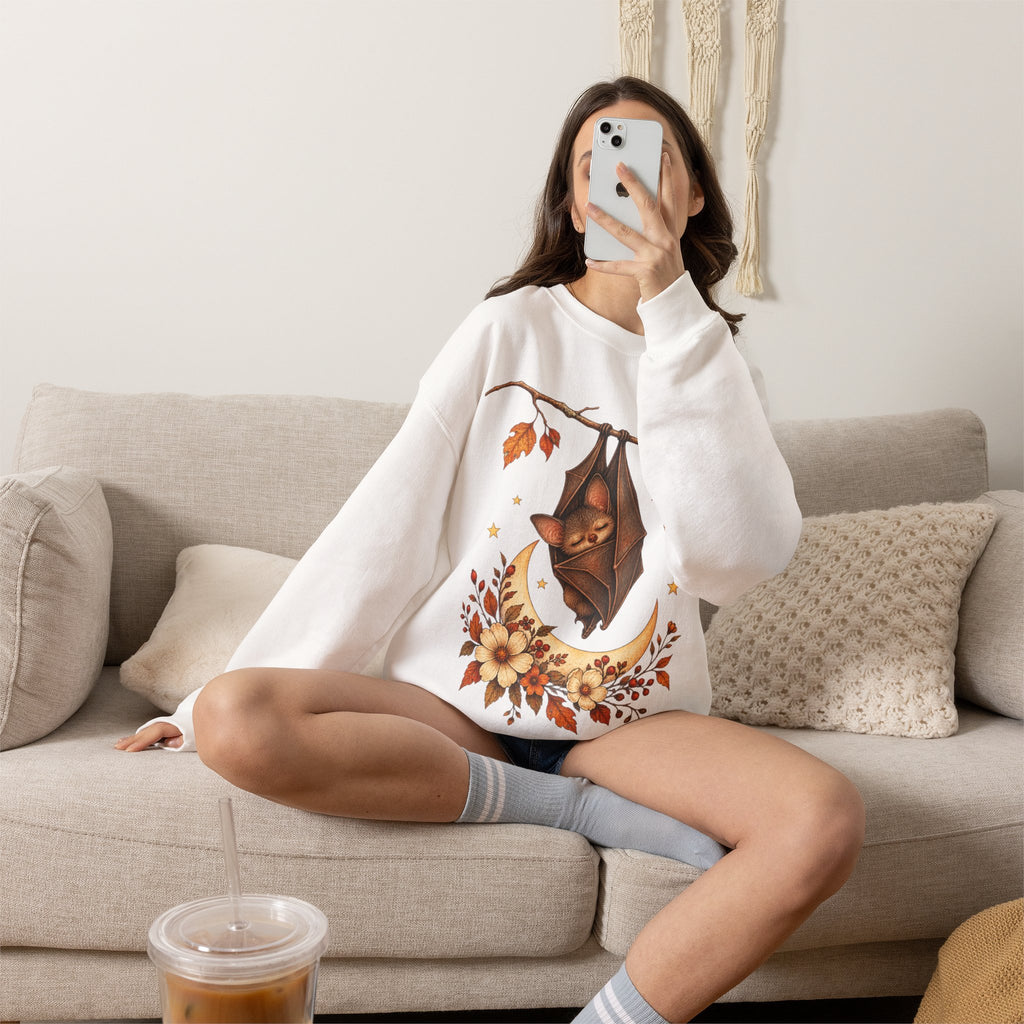 Autumn Bat Moon Crewneck Sweatshirt