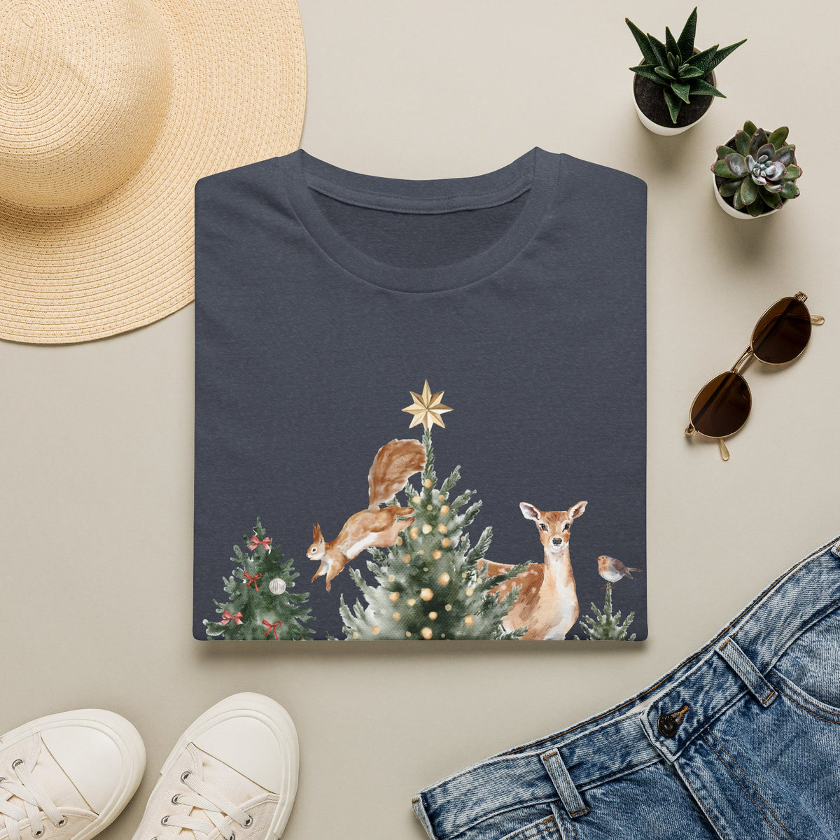 Woodland Deer Christmas Tee