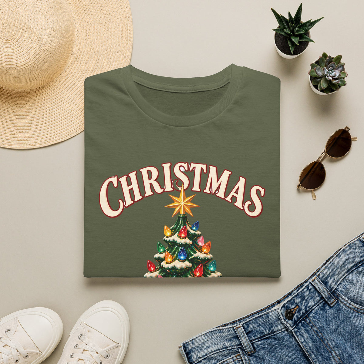Vintage Ceramic Christmas Tree Graphic Tee