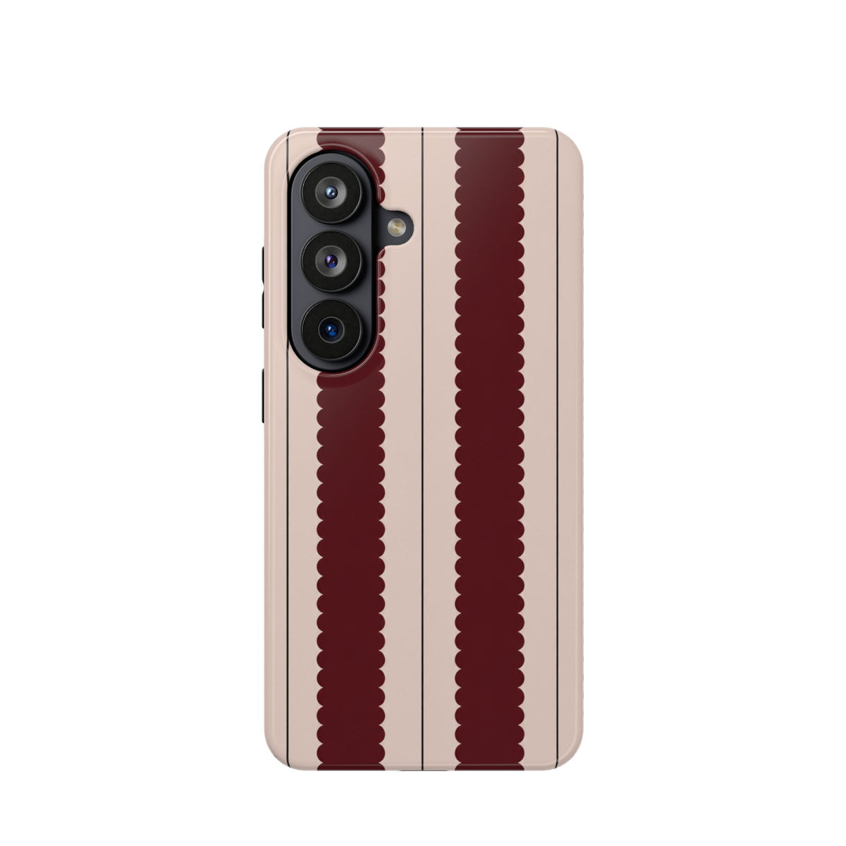 Burgundy Scallop Stripe Magnetic Phone Case, alternate view