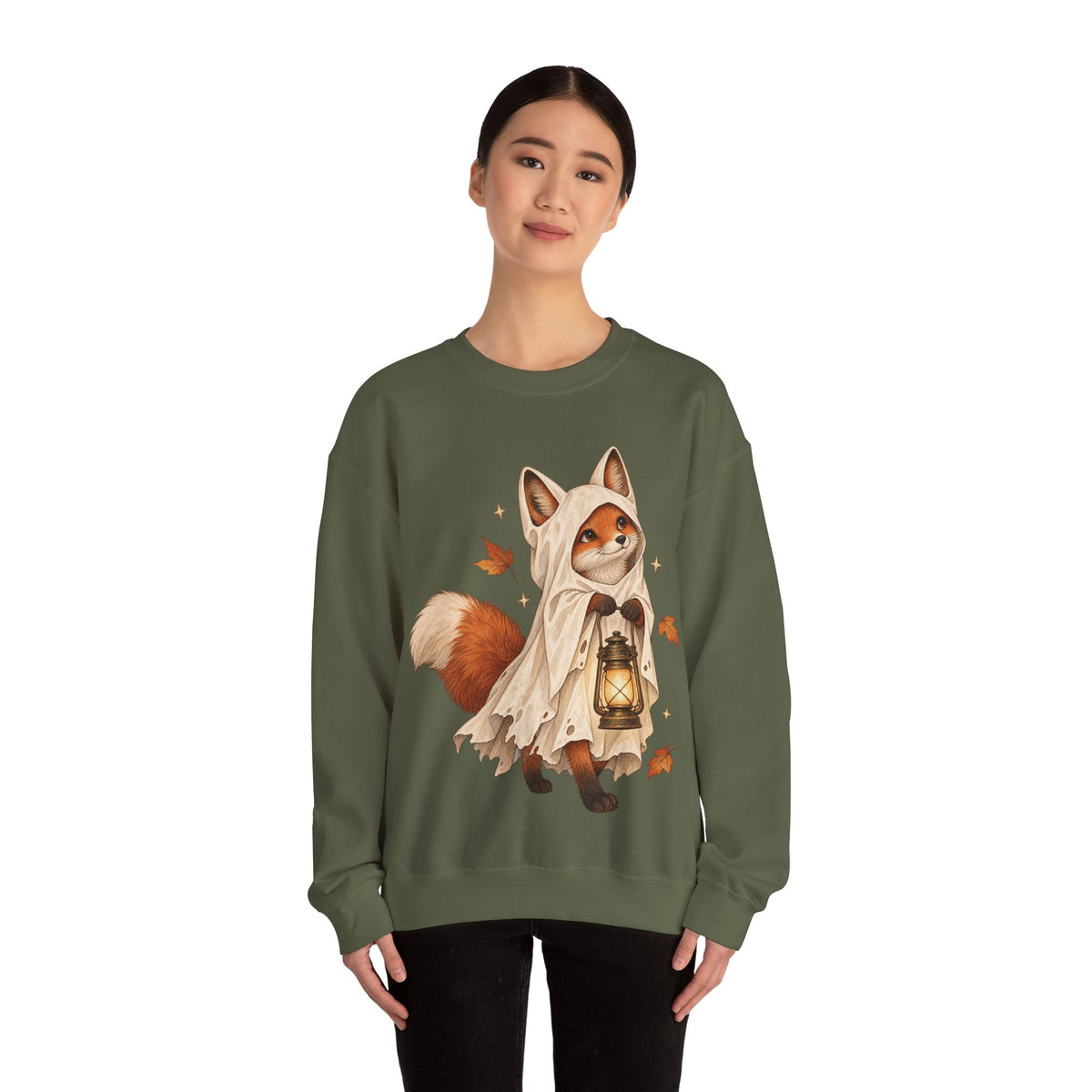 Autumn Lantern Fox Crewneck Sweatshirt