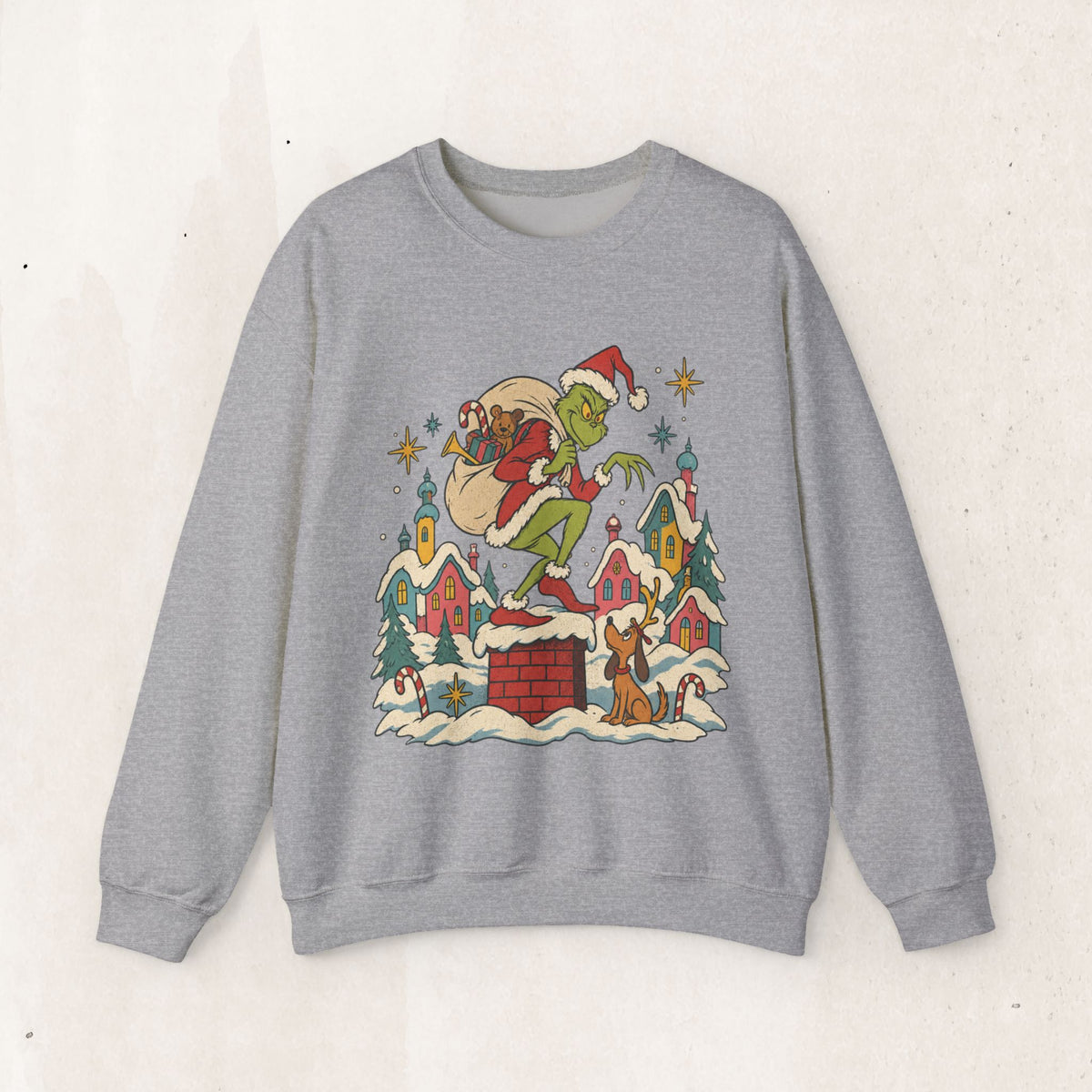 Grinch Santa Heist Crewneck Sweatshirt