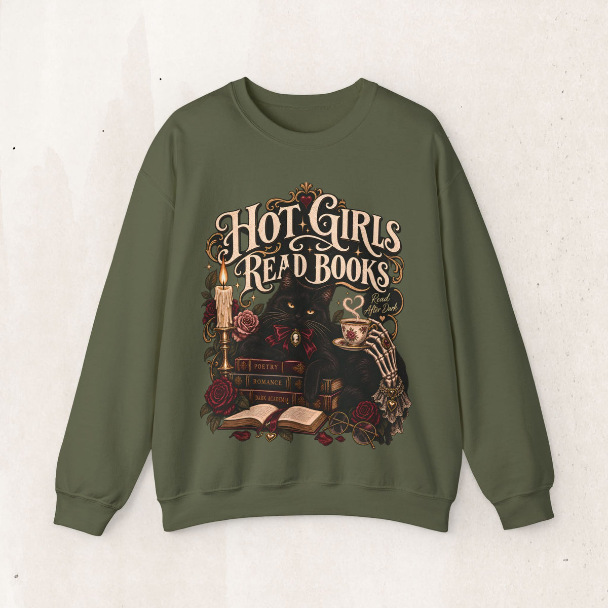 Hot Girls Read Books Crewneck Sweatshirt