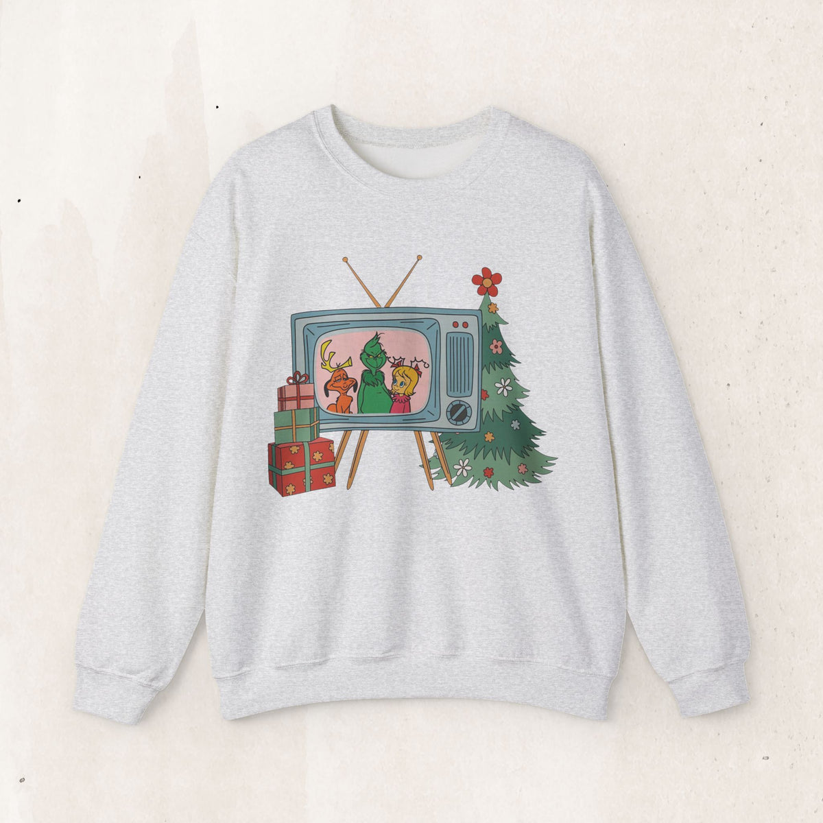 Vintage Christmas TV Sweatshirt, Retro Christmas Crewneck