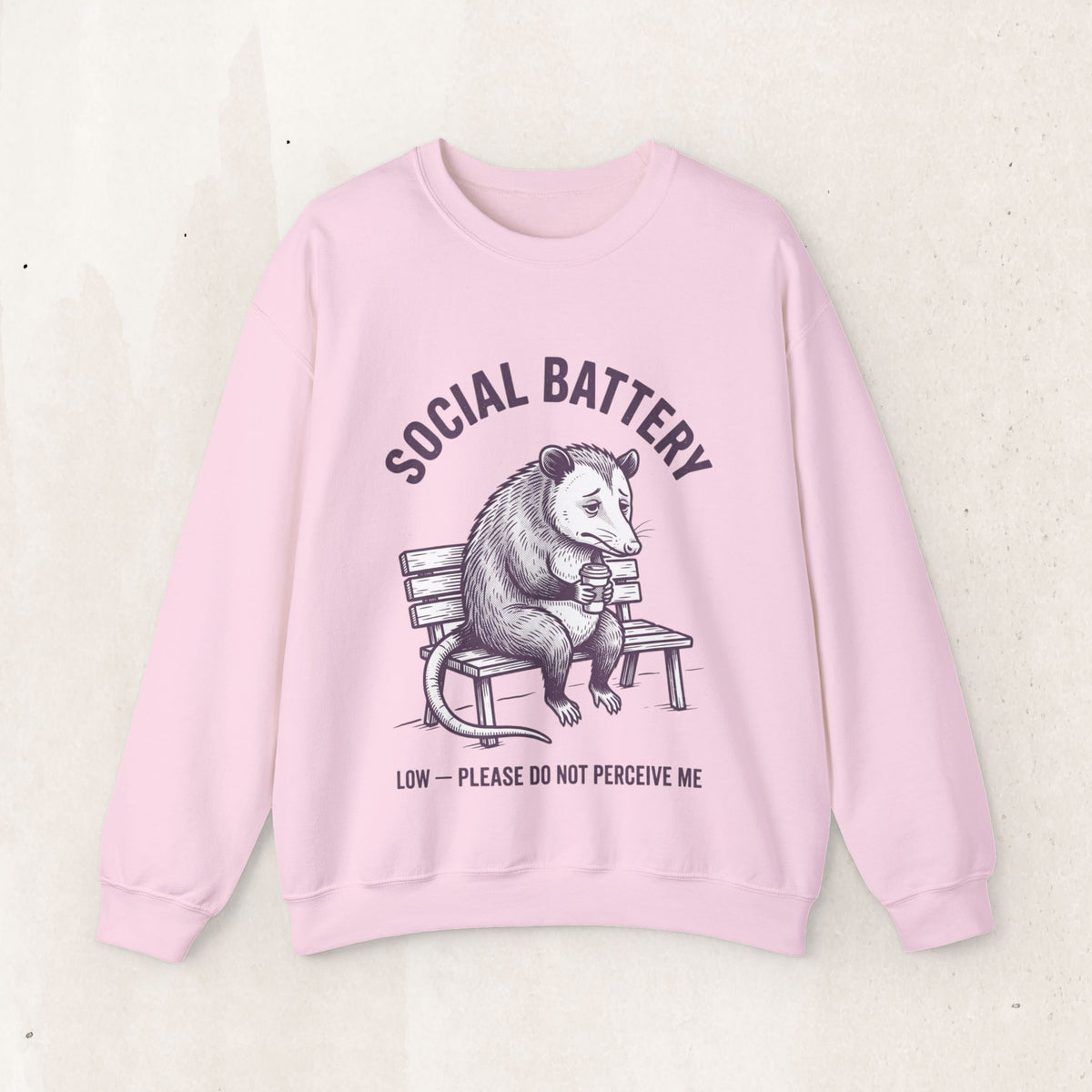 Social Battery Low Graphic Crewneck Sweatshirt