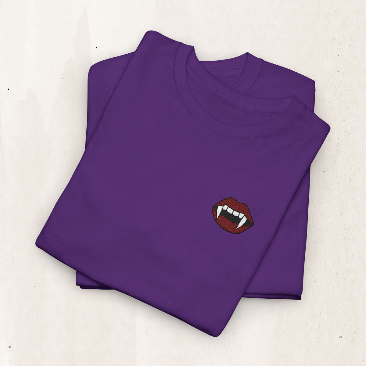 Embroidered Vampire Fangs Tee