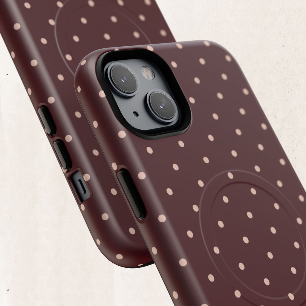 Burgundy Polka Dot Magnetic Phone Case Printify