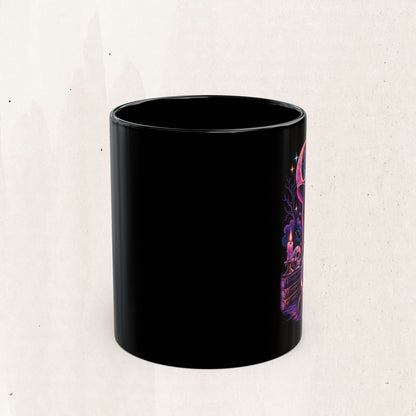 Neon Mystic Witch Cat Mug
