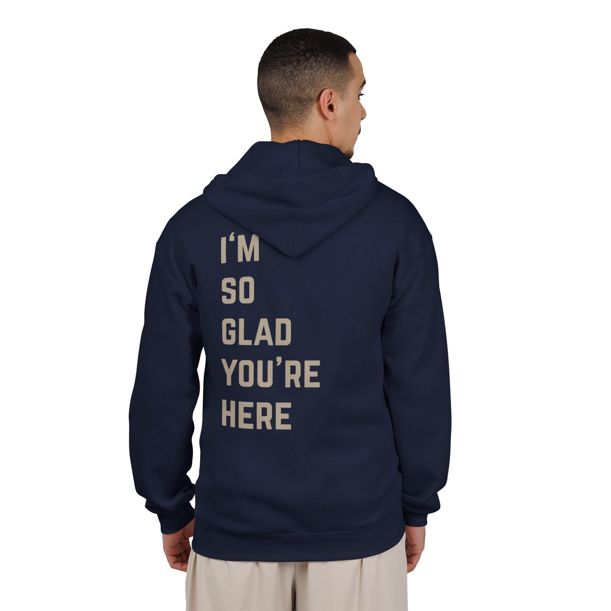 I'm So Glad You're Here Zip Up Hoodie | Suicide Awareness Back Print