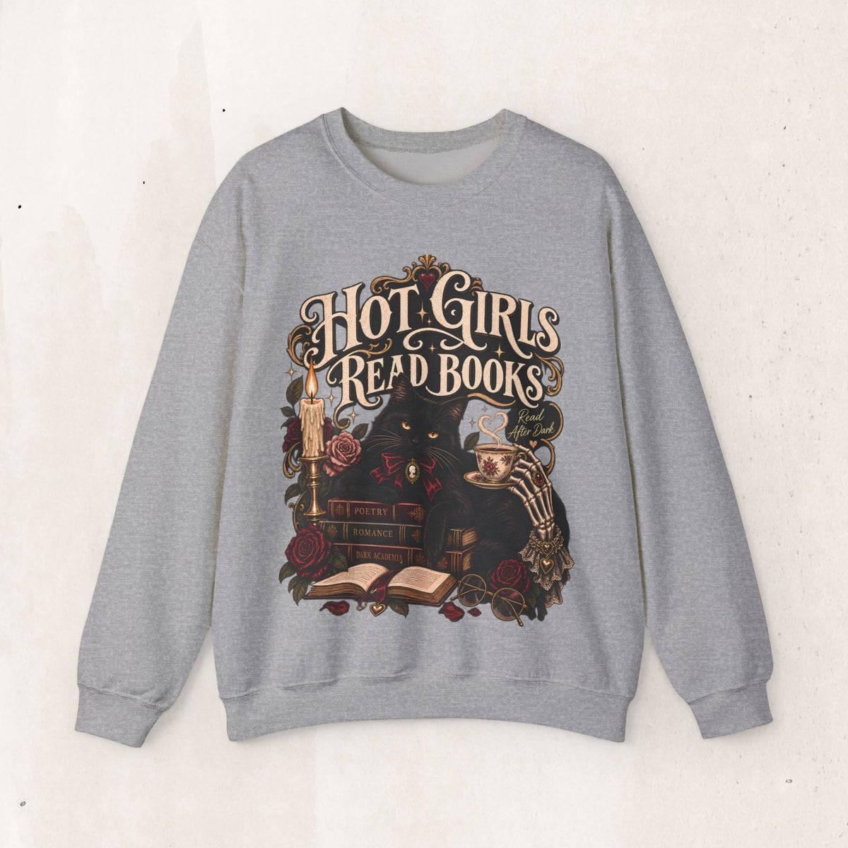 Hot Girls Read Books Crewneck Sweatshirt