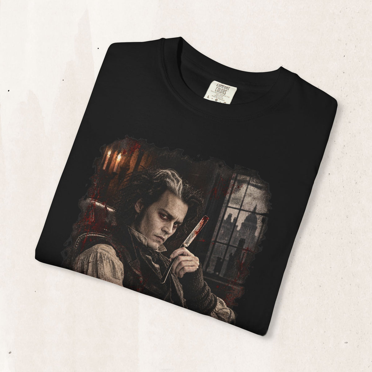 Sweeney Todd Portrait T-Shirt in Black, alternate view