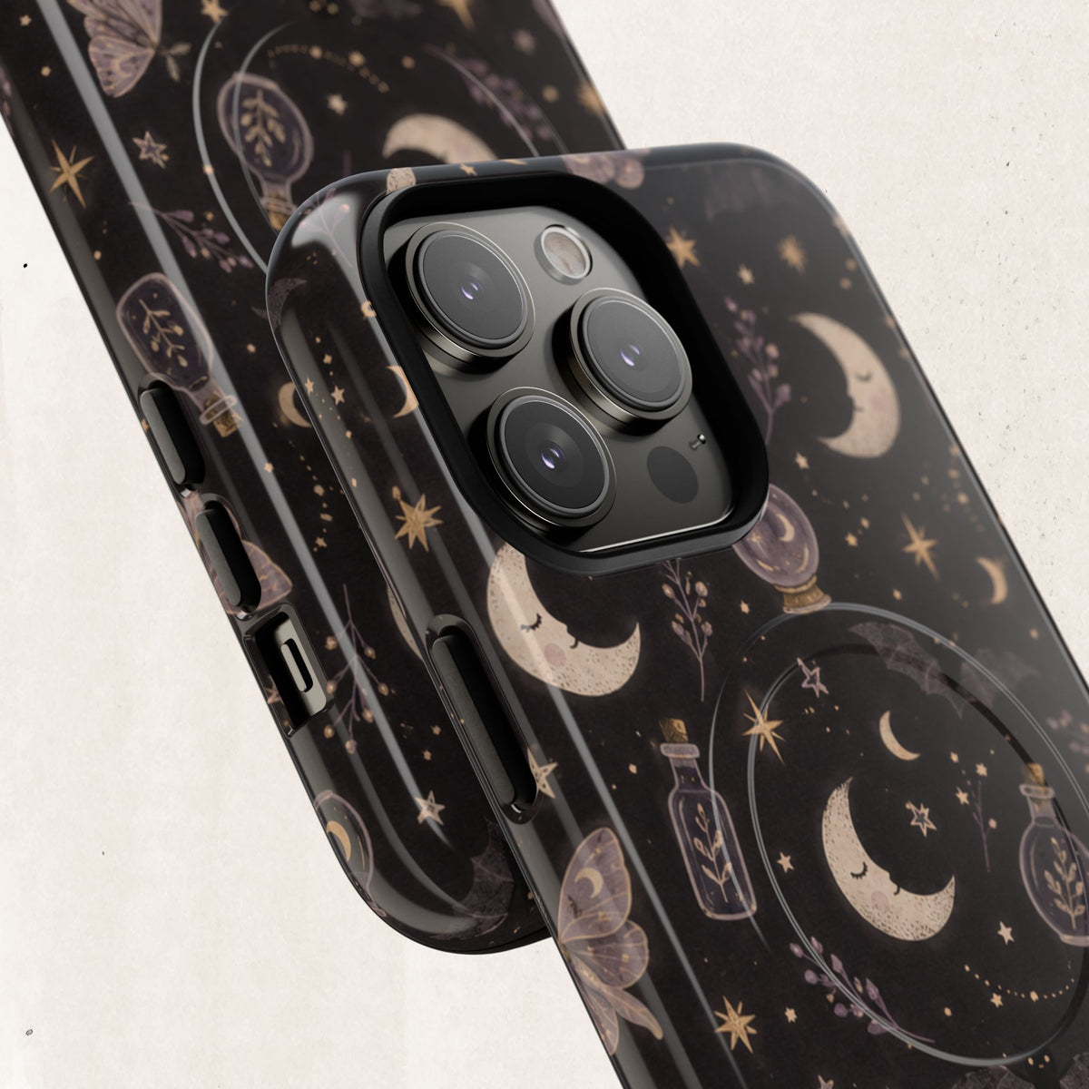 Moon & Moth Magnetic Phone Case — Celestial Protective Tough Case