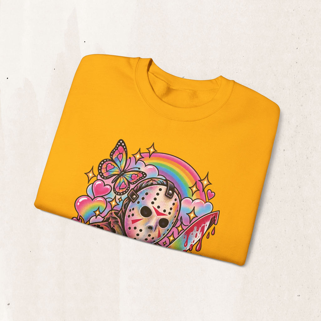 Jason Mask Rainbow Horror Crewneck Sweatshirt