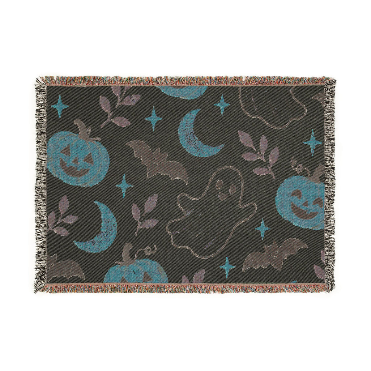 Halloween Ghost & Pumpkin Woven Blanket