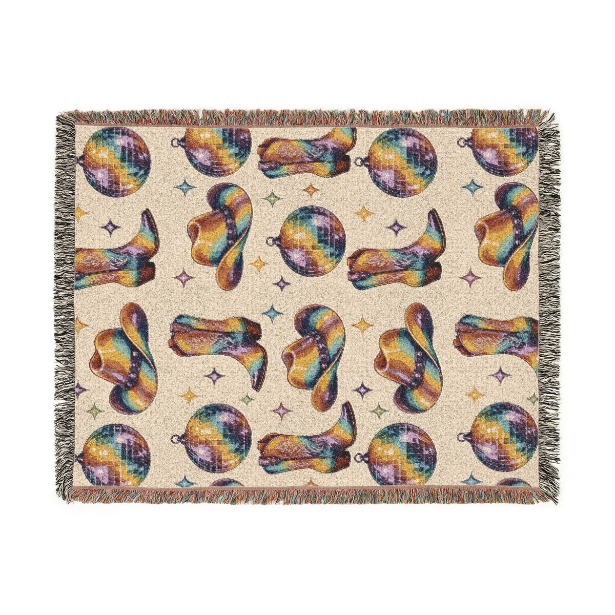 Rainbow Cowboy Woven Blanket