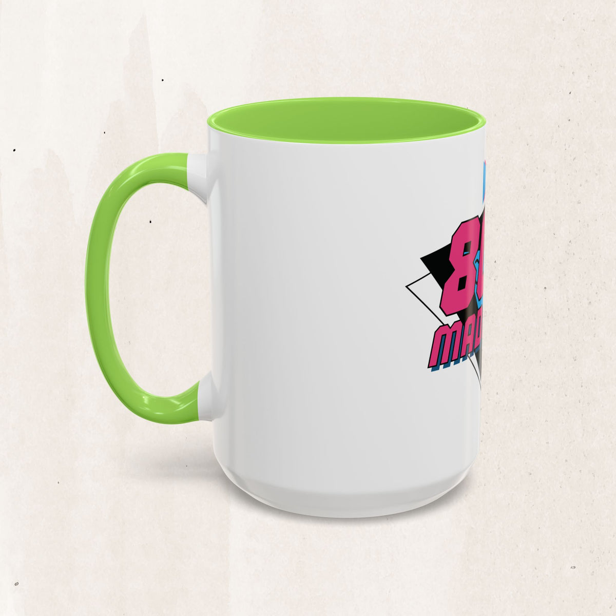 80's Made Me Retro Coffee Mug — Neon 80s Vintage Design (11oz & 15oz)
