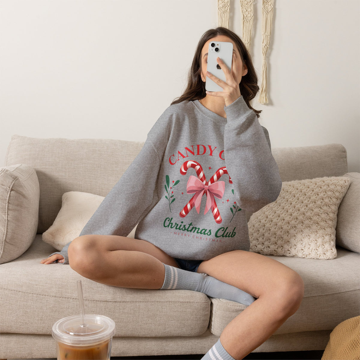 Candy Cane Christmas Club Crewneck Sweatshirt