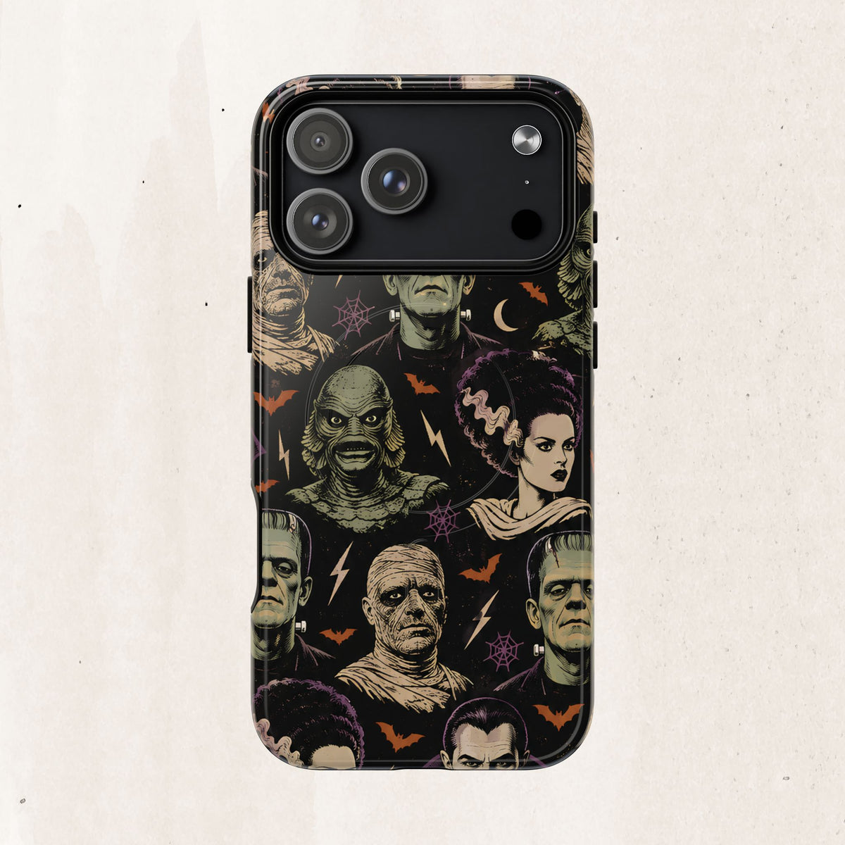 Monster Mash Magnetic Phone Case — Retro Classic Horror Collage