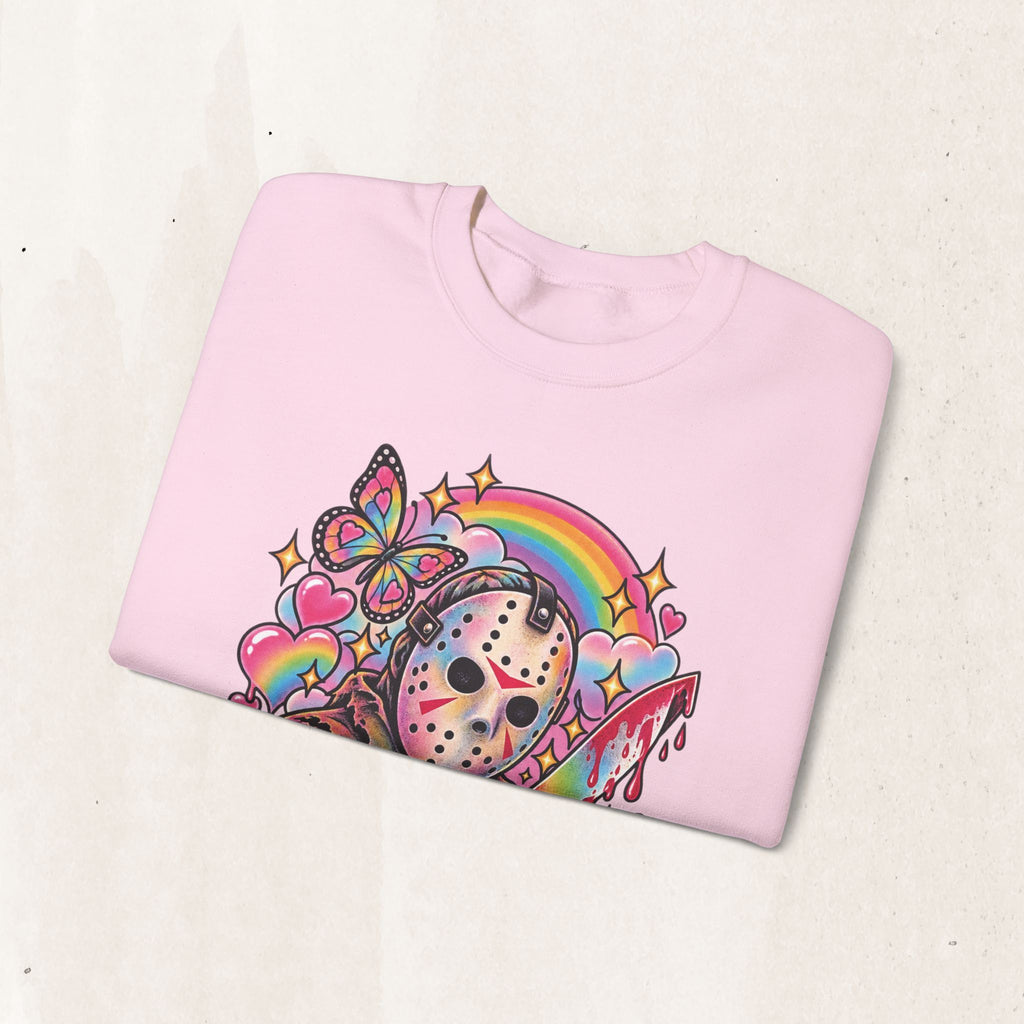 Jason Mask Rainbow Horror Crewneck Sweatshirt