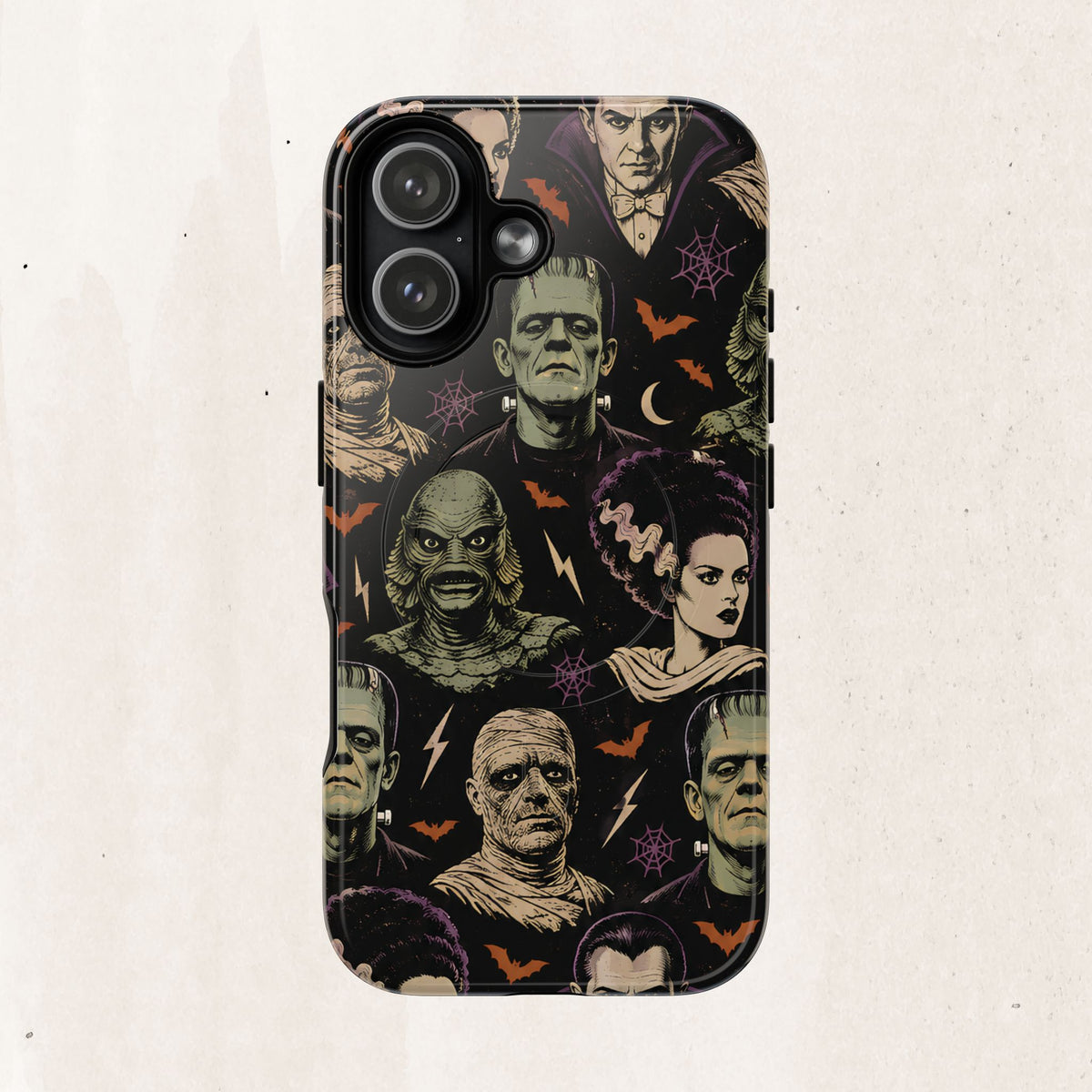 Monster Mash Magnetic Phone Case — Retro Classic Horror Collage