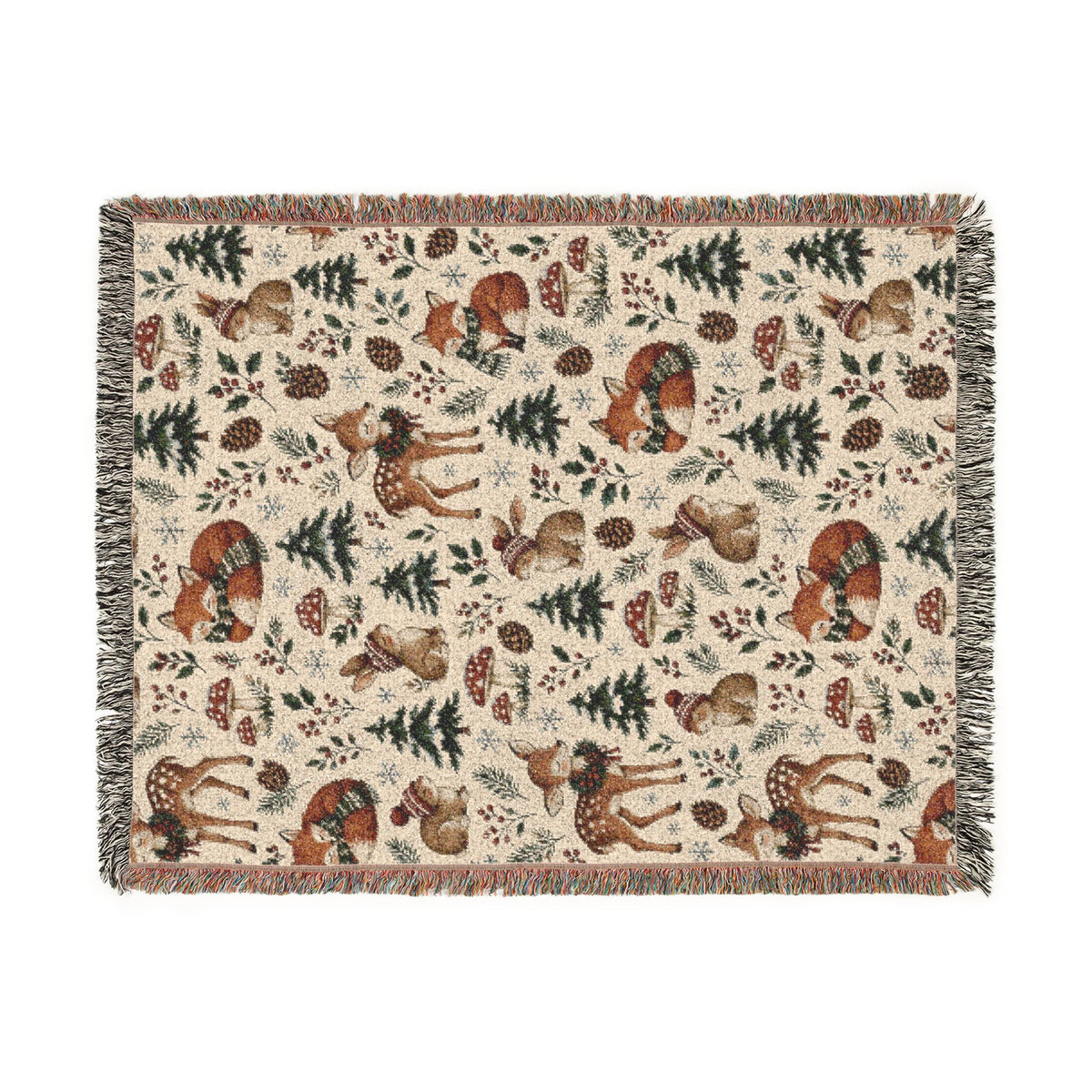 Woodland Winter Woven Blanket