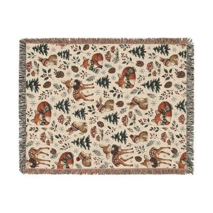Woodland Winter Woven Blanket