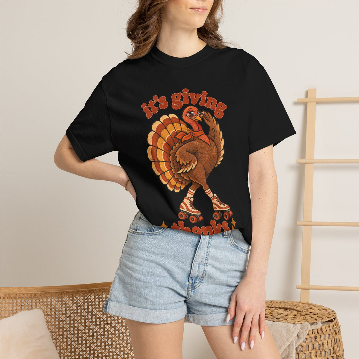 Thanksgiving Roller Turkey "It's Giving Thanks" Tee