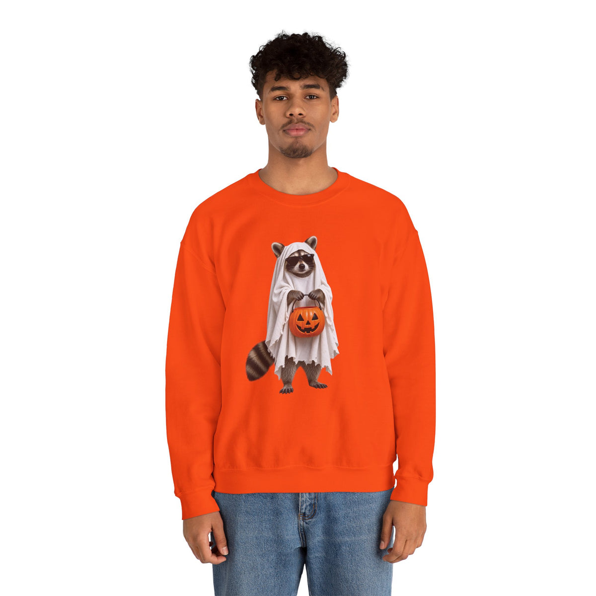 Halloween Raccoon Crewneck Sweatshirt