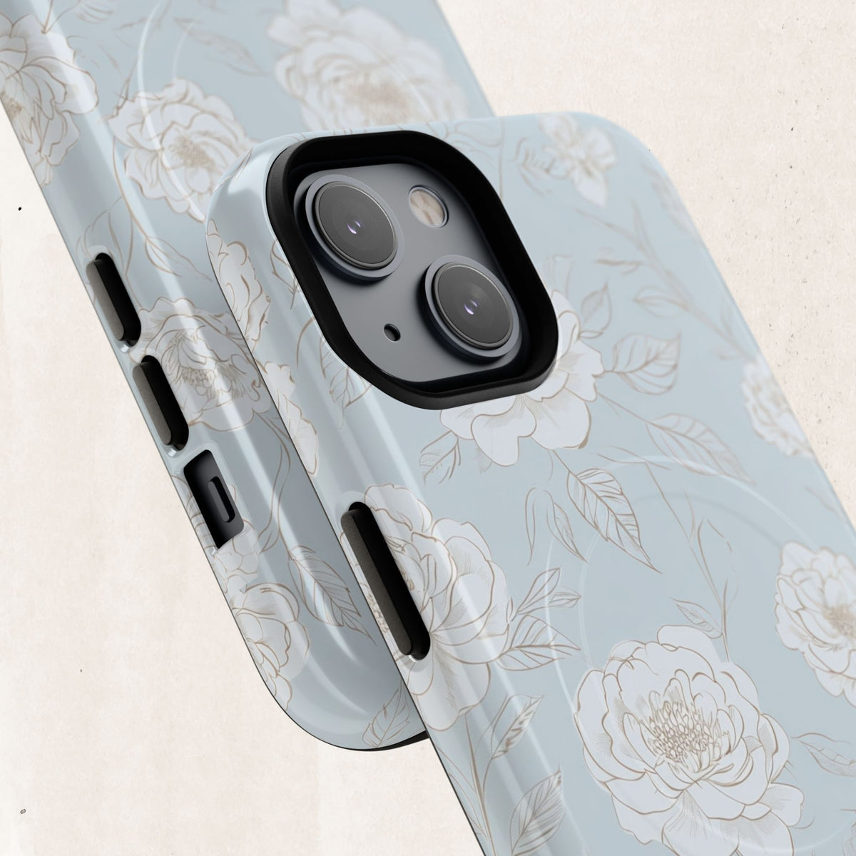 Blue Floral Tough Magnetic Phone Case