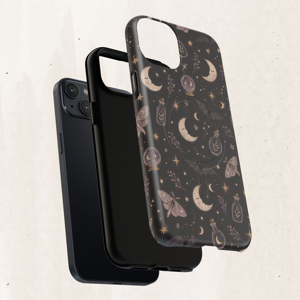 Moon & Moth Magnetic Phone Case — Celestial Protective Tough Case
