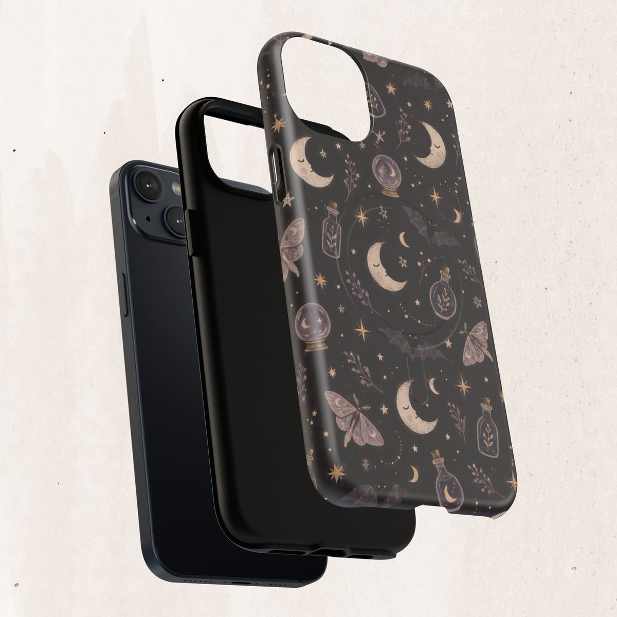 Moon & Moth Magnetic Phone Case — Celestial Protective Tough Case