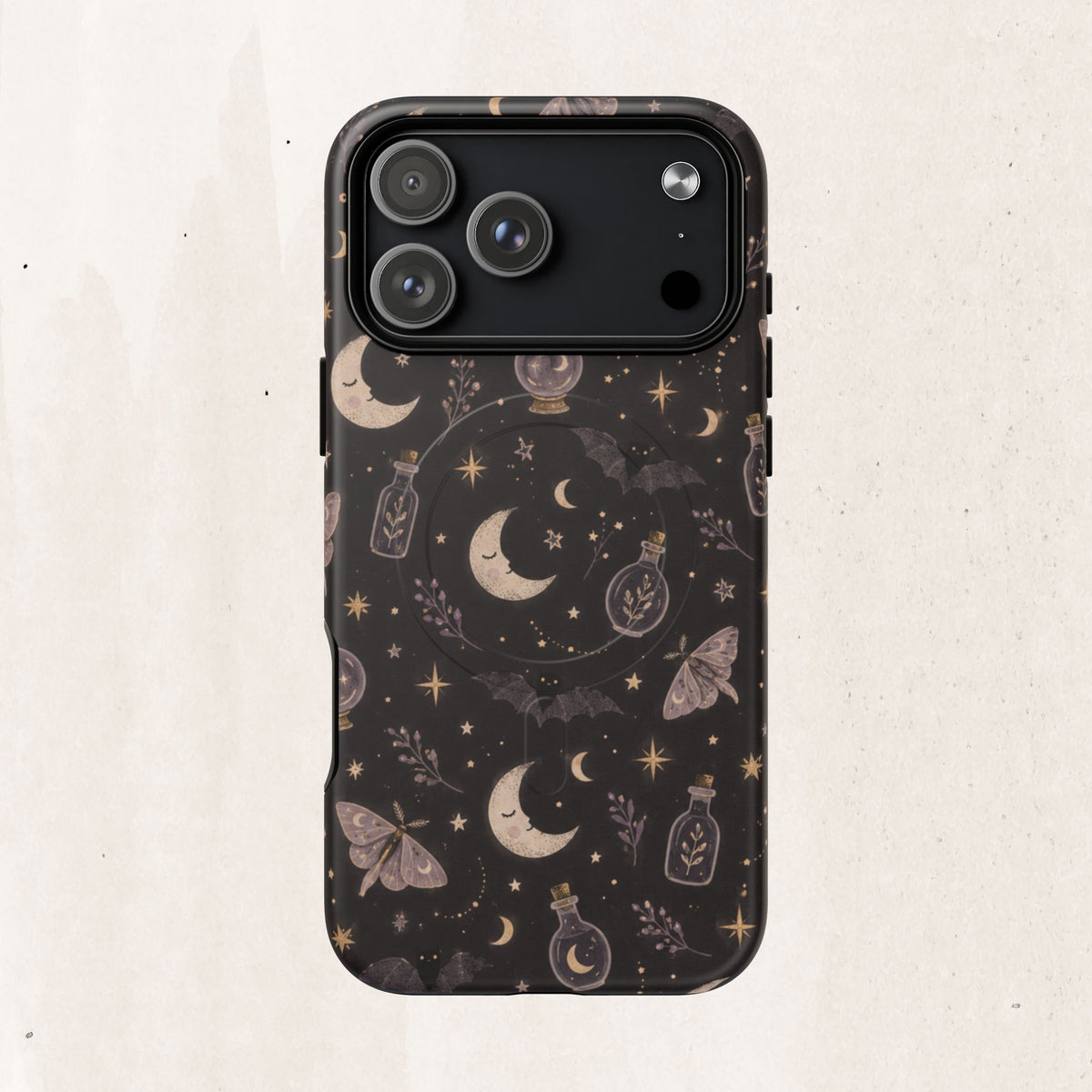 Moon & Moth Magnetic Phone Case — Celestial Protective Tough Case