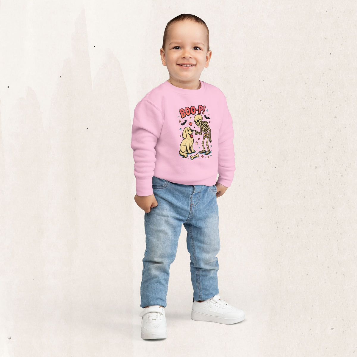 Skeleton & Puppy “BOO-P!” Toddler Sweatshirt