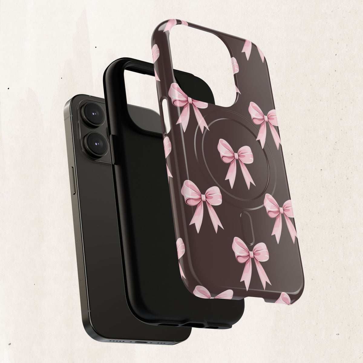 Pink Ribbon Bow Tough Magnetic Phone Case