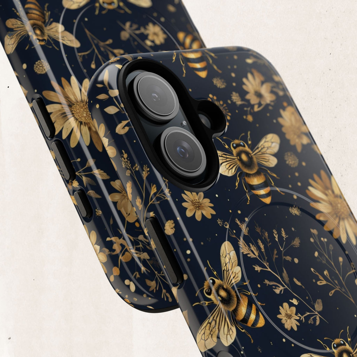 Gold Bees & Daisies Magnetic Tough Case