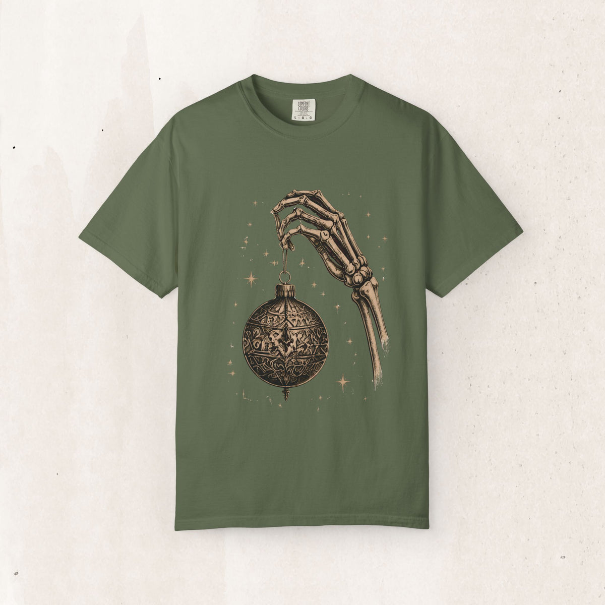Skeleton Hand Holding Ornament Tee Printify