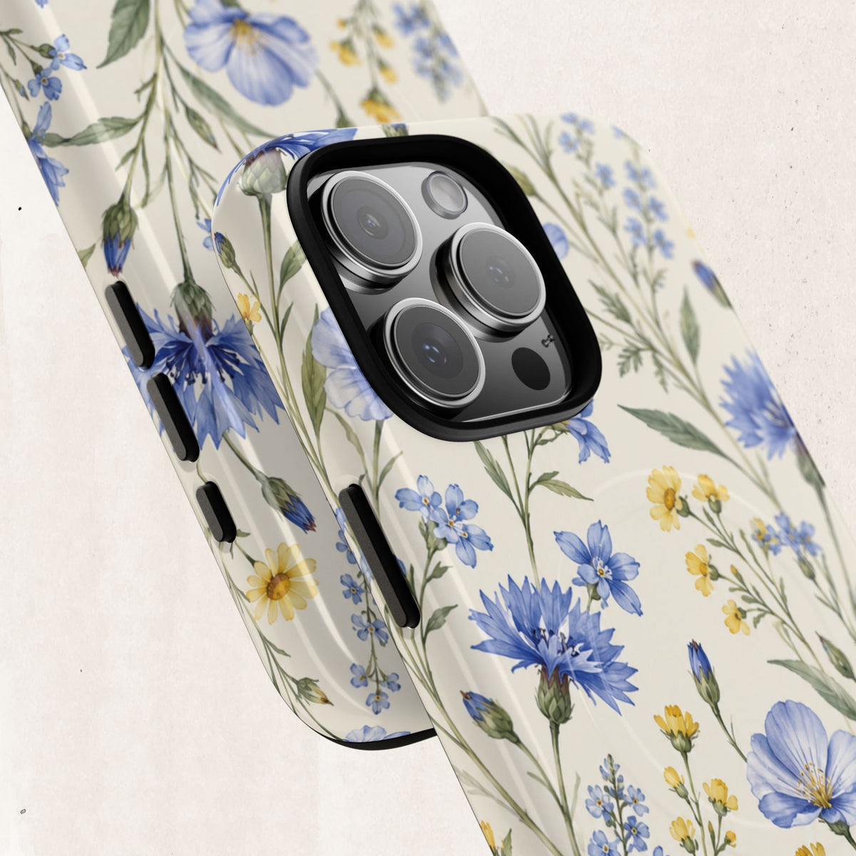 Floral Blue Cornflower  Magnetic Phone Case