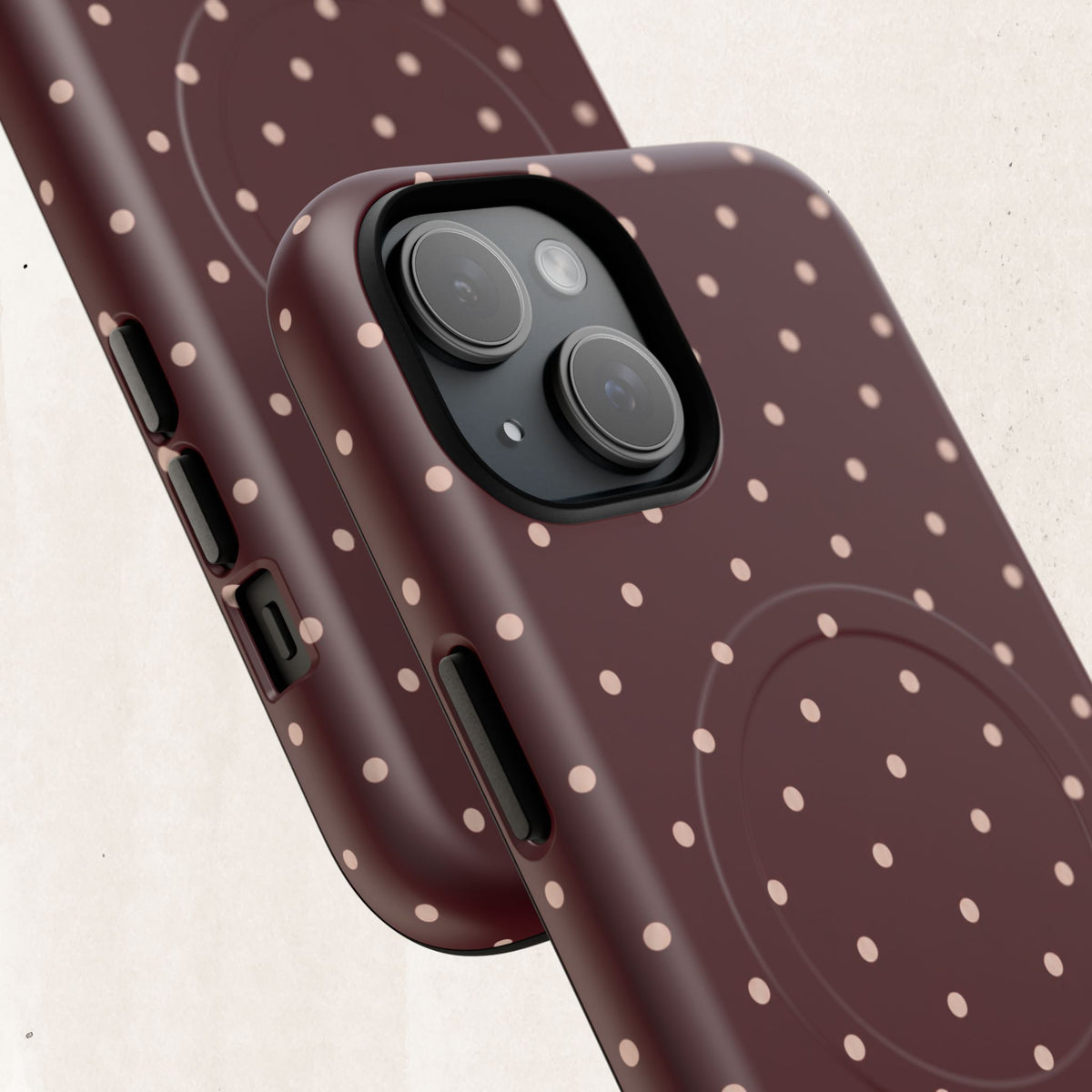 Burgundy Polka Dot Magnetic Phone Case Printify