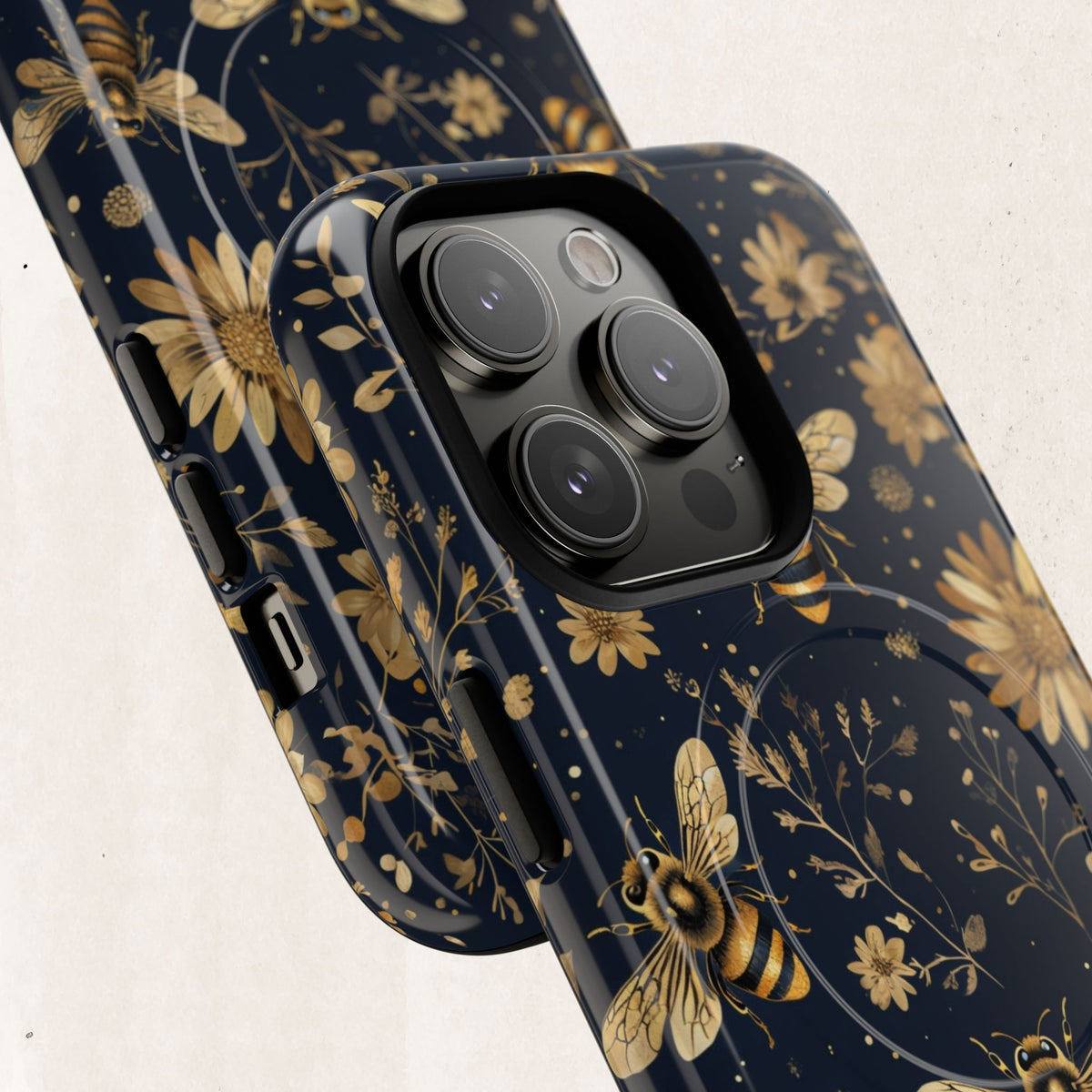Gold Bees & Daisies Magnetic Tough Case
