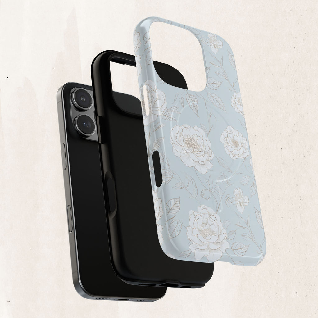 Blue Floral Tough Magnetic Phone Case