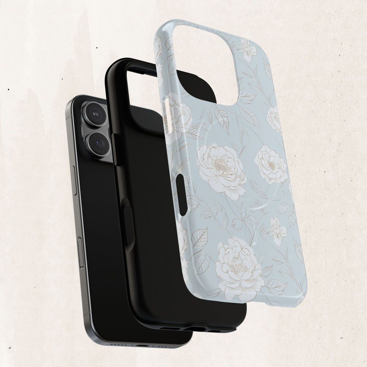 Blue Floral Tough Magnetic Phone Case