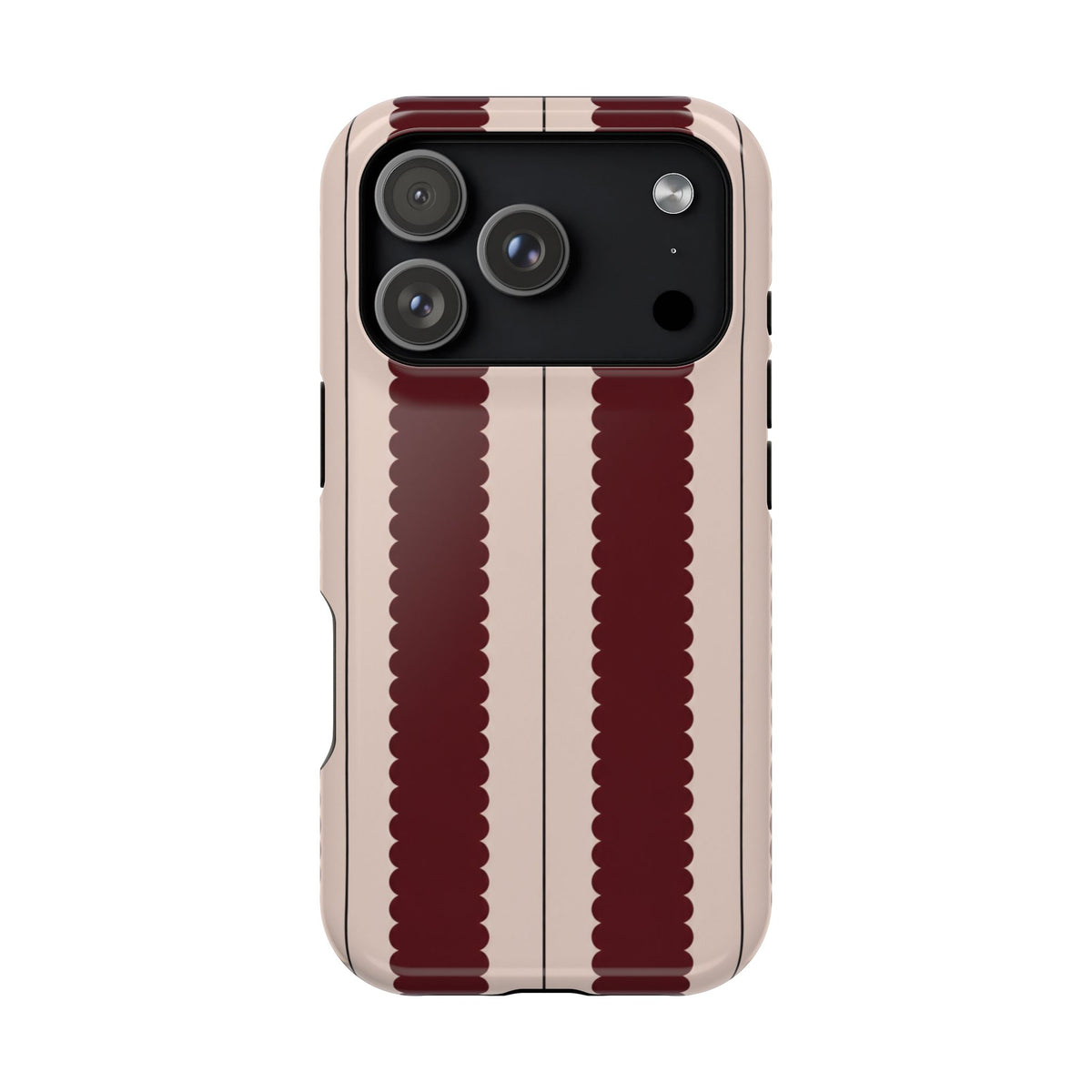 Burgundy Scallop Stripe Magnetic Phone Case, alternate view